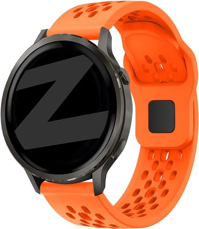 Bandz Siliconen 'Air' bandje geschikt voor Garmin Vivoactive 6 / 5 / 3 / Vivomove / 3 / HR / Style / Luxe / Sport / Trend / Forerunner 645 / 570 / 245 / 170 / 165 / 70 / 55 / Venu / SQ / SQ2 / 2 Plus / Approach S12 / S40 / S42 / S44 / S50 - Oranje