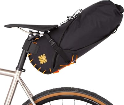 Grote zadeltas - Fietstas met houder - Lange fietstochten - Waterdicht 14L Cordura - 41x21x19 cm - Zwart