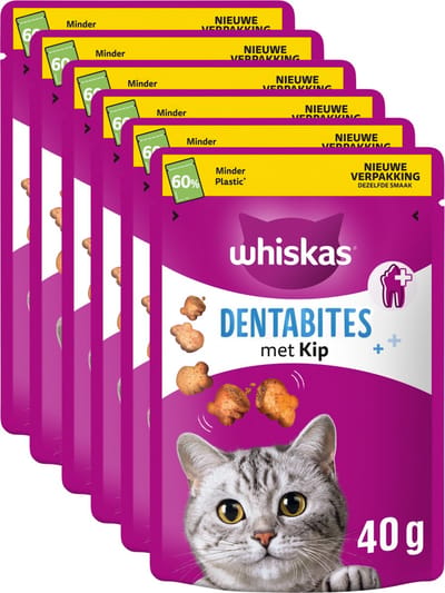 Whiskas Dental Treats - Kattensnacks - Kip - 6 x 40 g