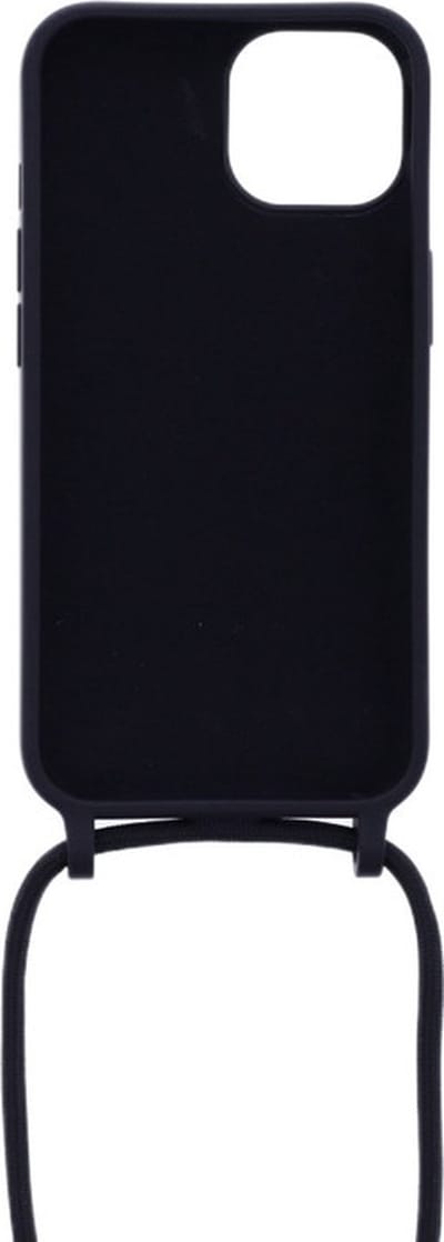 Ketting silicone telefoonhoesje Geschikt voor: iPhone 14 Plus - TPU - Silicone - Zwart - ZT Accessoires