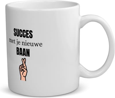Akyol - succes met je nieuwe baan koffiemok - theemok - Collega - collega - bedankje - cadeautje voor collega - kado - afscheids cadeau - 350 ML inhoud