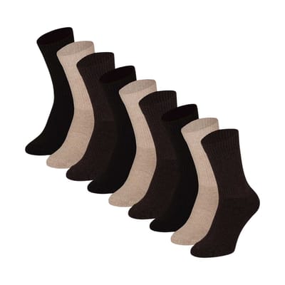 Morethansocks - Sportsokken - Unisex - Multi bruin - 9 Pack - Maat 36 t/m 47 - Sokken heren - Sokken dames - Sportsokken