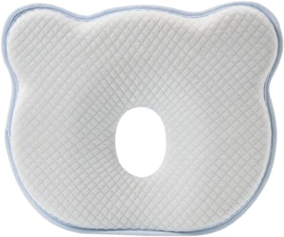 Orthopedisch Baby Hoofdkussen Blauw – Tegen Plat Hoofdje – Premium Memory Foam – Ademend Katoen – 0-6 Maanden