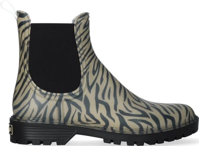 Toni Pons Calvi Dames Regenboots Zebra | Beige | Rubber | Maat 37 | CALVIzebra