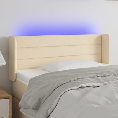 vidaXL - Hoofdbord - LED - 83x16x78/88 - cm - stof - crèmekleurig