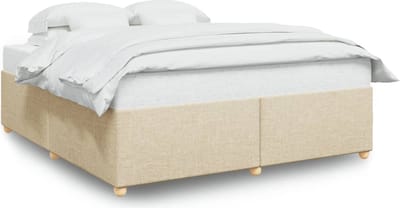 vidaXL - Bedframe - zonder - matras - stof - crèmekleurig - 180x200 - cm