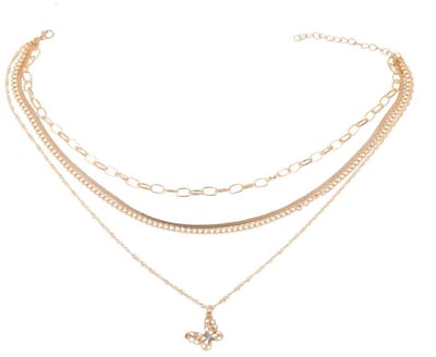 Laagjes ketting vlinder | goud gekleurd