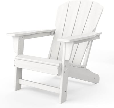 Adirondack Stoel - Buitenstoel Terrasstoel - Buiten Ontspannen - Extra Groot Ergonomisch - Stapelbaar - Wit