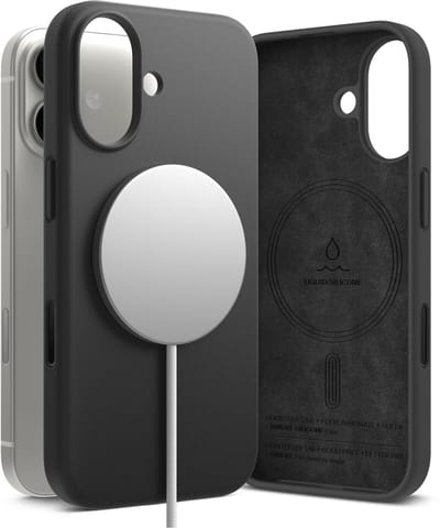 Ringke Silicone Magnetic Hoesje Geschikt voor Apple iPhone 17 | Compatibel met MagSafe / Qi2 | Back Cover met Magneet | Zacht Siliconen | Slank Design | Zwart