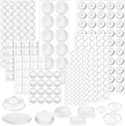 Set van 300 Zelfklevende Rubber Voetjes in 9 Maten en 4 Vormen voor Geluidsreductie en Bescherming van Deuren en Wanden