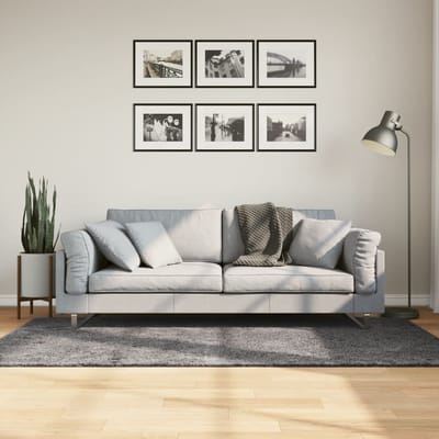 vidaXL - Vloerkleed - HUARTE - laagpolig - zacht - wasbaar - 120x170 - cm - antraciet