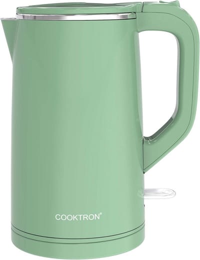 Waterkoker Stil - Theepot Elektrisch - Snel Water Koken - Dubbelwandig Koel - 1.7 Liter - Groen
