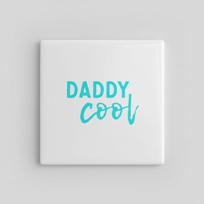 Daddy Cool Tekst Decoratieve Tegel 15×15 cm – Moderne Cadeautegel voor Vader, Huis & Kantoor Decor