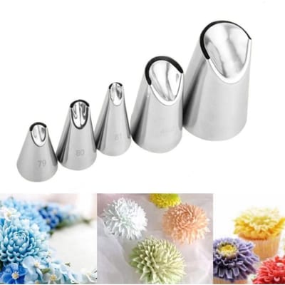 5 stuks Voor Maken Crème Bladeren Strikken Roestvrij Staal Icing Spuitmondjes Gebakstips Fondant Taart Decoratie Gereedschap Keukenhulpjes