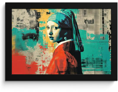 Poster in lijst - Fotolijst 30x20 cm - Posters - Klassiek - Pareloorbel - Streetartstijl - Kleurrijk - Posterlijst zwart - Decoratie - Wanddecoratie woonkamer - Muurdecoratie slaapkamer
