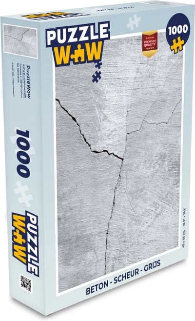 Puzzel Beton - Scheur - Grijs - Legpuzzel - Puzzel 1000 stukjes volwassenen