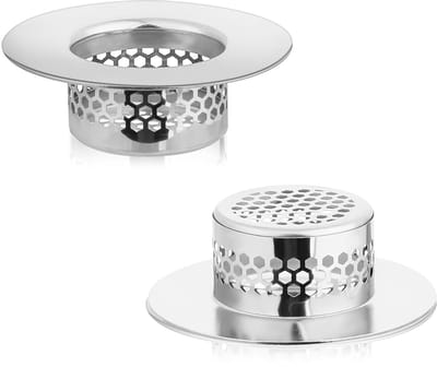 Dailygoods- Afvoerzeef Set van 2 - Roestvrij Staal - Douche/Keuken - Afvoerfilter - Wastafel - Rondfilter 1,1 Inch