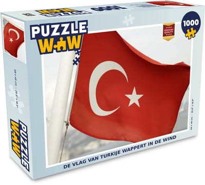 Puzzel De vlag van Turkije wappert in de wind - Legpuzzel - Puzzel 1000 stukjes volwassenen