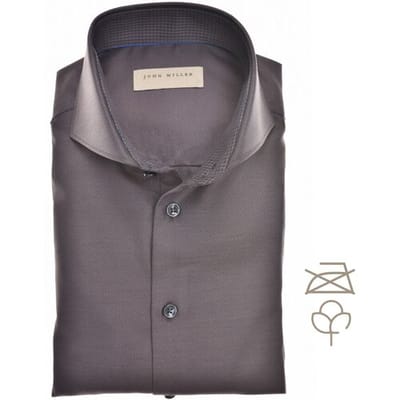 John Miller Overhemd Textured Perfection Shirt Donker Bruin / male