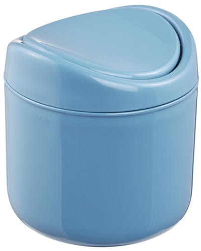 Kleine Keukenprullenbak Ø 14 cm met Schommeldeksel - Eco Blauw Afvalbakje