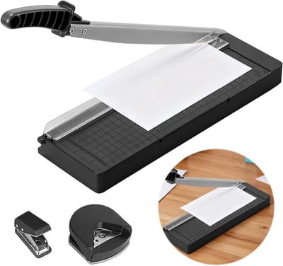 Compacte A4 papiersnijder, 34 cm, voor maximaal 8 vellen A4-B7, nauwkeurige snijmachine voor papier, karton en knutselen, ideaal voor kantoor, school en hobbyprojecten