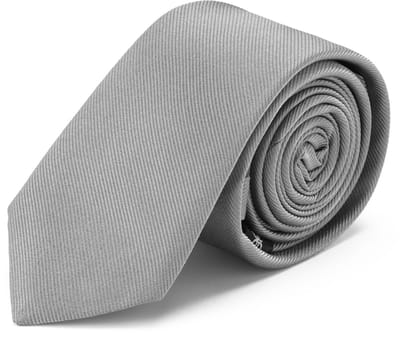6 cm Stropdas van Grijs Zijden Twill