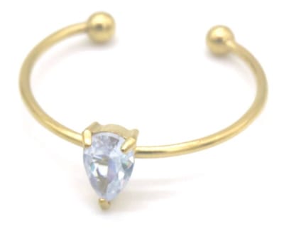 Ring - sieraad - accessoire - verstelbaar - RVS - goudkleurig - groen - hip - trendy - tijdloos - chique - feest - feestdagen - verjaardag - jarig - dames - vrouwen