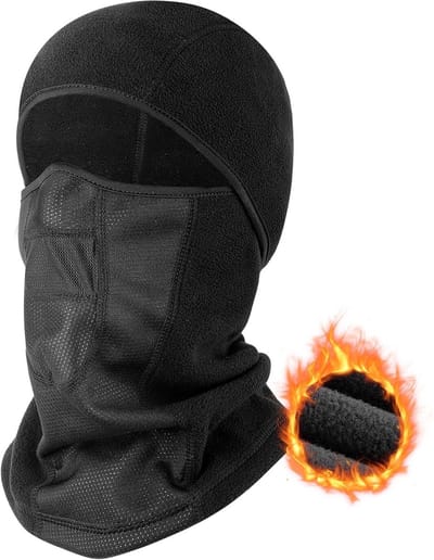 Balaclava van Polarfleece voor Outdoor Sporten, Motorrijden, Fietsen en Skiën - Unisex One Size, Zwart