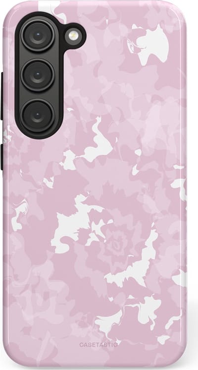 Casetastic Hoesje Geschikt voor Samsung S23 - Stijlvolle Beschermende Duo-layer Case - Roze wervels