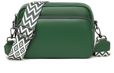 Dames schoudertasje - klein - lederen handtas - crossbody bag - crossbag - schoudertas voor dames - moderne tassen met brede schouderband en 3 vakken