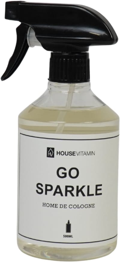 Housevitamin Roomspray Go Sparkle – Amber – 500 ml – Luxe Huisparfum – Interieurspray – Geurspray voor Woonkamer, Toilet & Badkamer