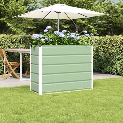 vidaXL - Plantenbak - Groen - 100 - x - 40 - x - 75 - cm - Staal