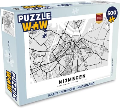 Puzzel Kaart - Nijmegen - Nederland - Legpuzzel - Puzzel 500 stukjes