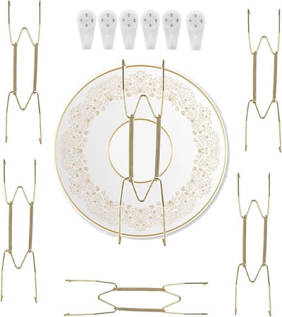 Wandplaat Hanger Set voor 20-22 cm Platen - 6 Stuks Haak en Bevestiging voor Muurdecoratie