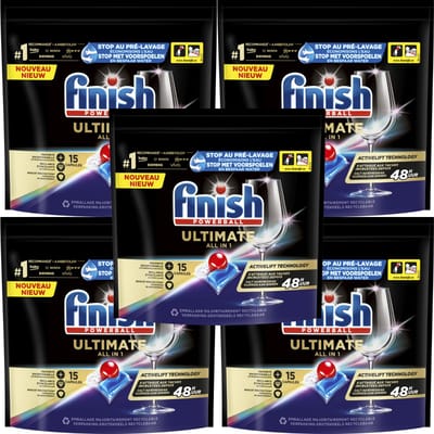 Finish Powerball Ultimate All in 1 75 Vaatwastabletten Powerbundel - 5 x 15 Tabletten