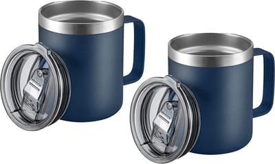 Beker - Koffiebekers to go - RVS beker - Camping beker - 12 oz - 2 stuks