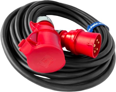Verlengkabel rubber - Stroomkabel buiten - Zware klussen buiten - IP44 waterdicht - 30 meter - Zwart