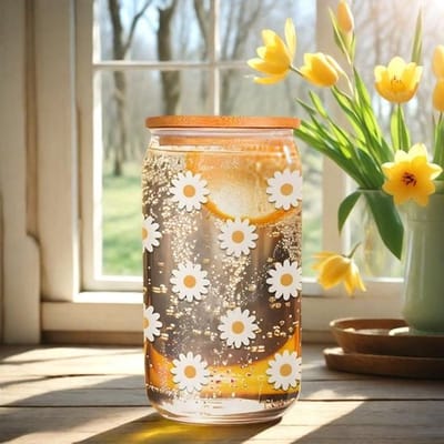 Glas met deksel en rietje, 48 ml, esthetisch drinkglas, geschikt voor smoothies en dranken