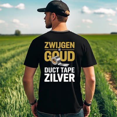 AGRIFANS® Zwijgen is goud - Heren T-shirt - S