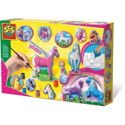 SES Creative - Hobby Pink - Gieten en Schilderen - Fantasie Paarden - Knutselen Meisjes - Sneldrogend - Vanaf 5 jaar