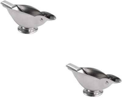 Citruspers Set - Handpers Sap - Verse Sappen Maken - Robuust Roestvrij Staal - Compact Formaat - Zilverkleurig
