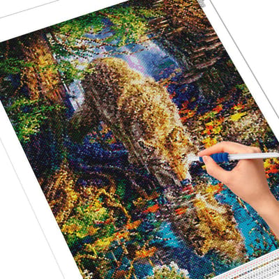 Peinture Diamant Carré Complet Loup Art Strass 5D DIY Broderie Diamant Animal Décoration Maison Full Square 20X30CM