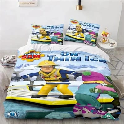 Cartoon Brandweerman Sam Speelgoed Beddengoed Set Dekbedovertrek Bedset Dekbedovertrek Kussensloop Dekbed King Queen Maat Jongens Volwassenen Beddengoedset AU Single 140x210cm