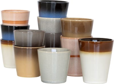 Studio Tavola Koffieset - Koffiekopjes & Cappuccinokopjes - Aardewerk, Diverse Kleuren, Vaatwasserbestendig, 200/310 ml, 12 Stuks