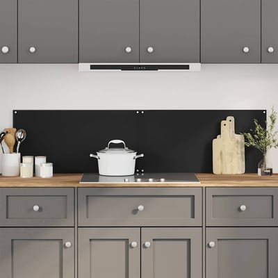 vidaXL - Spatschermen - keuken - 2 - st - 80x50 - cm - gehard - glas - zwart