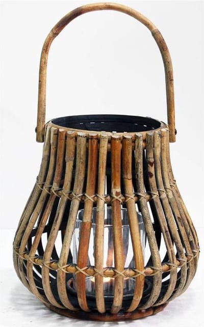 Rotan Lantaarn - 37 × 35 cm - Bruin