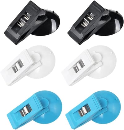 6 Stuks Zuignap Clip, Parkeerkaarthouder, Vaste Clips, Pvc-Kunststof Zuignapclips voor Reclame, Zaken, Kaarten, Winkels, Posterstandaards (Drie Kleuren)