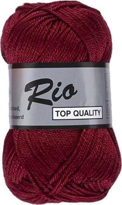 Lammy yarns Rio katoen garen - bordeaux (848) - naald 3 a 3,5mm - 10 bollen