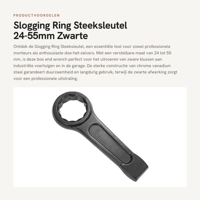 Dailygoods- Ringsteeksleutel 24-55mm - Schokbestendig - Zwart - Geschikt voor voertuigen - DIY - Industrieel gebruik - Steeksleutel