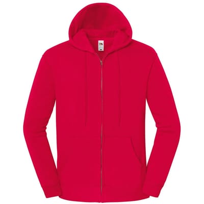 Fruit of the Loom Unisex Volwassen Iconische Premium Volledig Rits Hoodie (Rood)